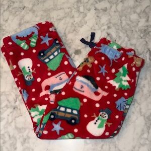 VINEYARD V Festive Red Fleece Pajama Pants 5Y